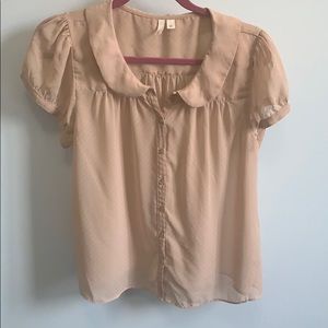 Beige Button Down Blouse